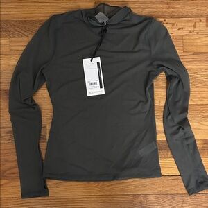 Calia Women's Gray/Green Mesh Long-Sleeve Performance Top